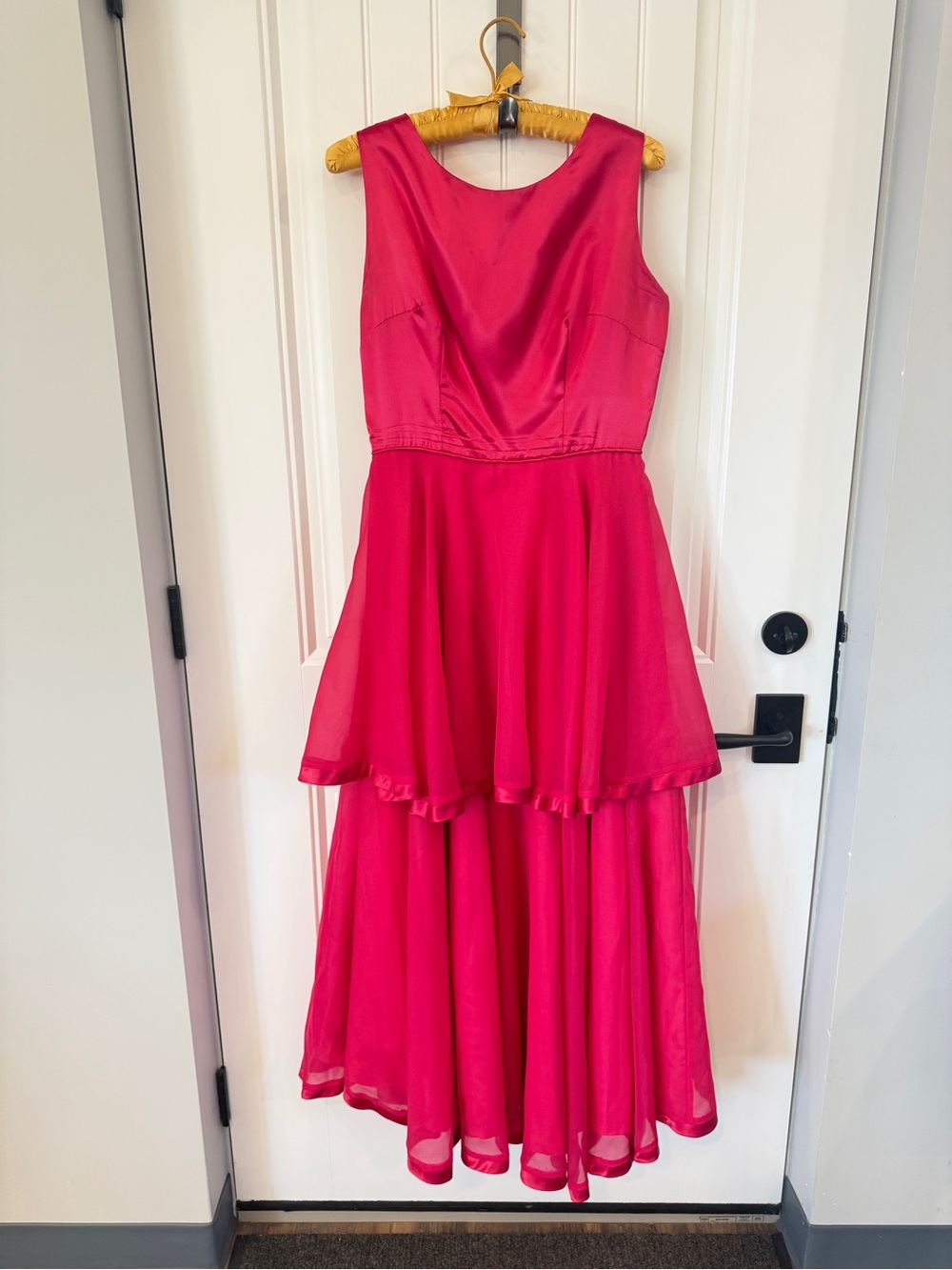 Fuchsia Sleeveless Tiered Maxi Dress